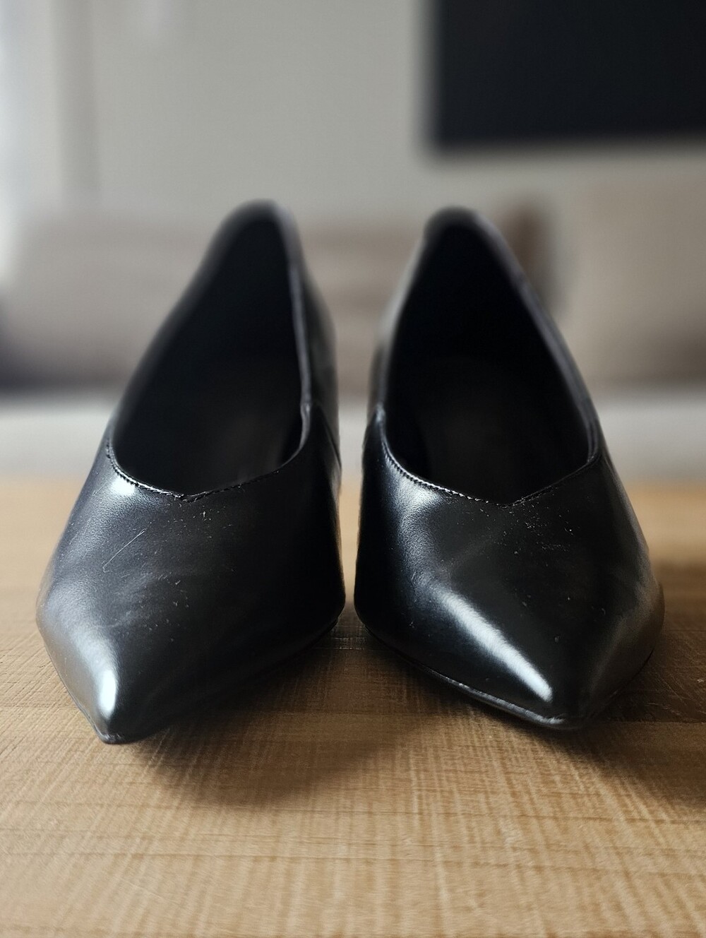 H&M Black Pointed Toe Kitten Heels Size 11 | Classic Office Pumps - Picture 3 of 6